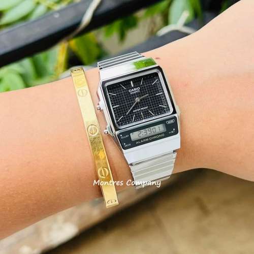 Montres Company 香港註冊公司(32年老店) 卡西歐 CASIO 不鏽鋼錶帶 條狀指針 AQ-80...