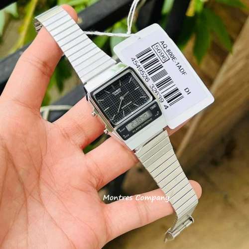 Montres Company 香港註冊公司(32年老店) 卡西歐 CASIO 不鏽鋼錶帶 條狀指針 AQ-80...