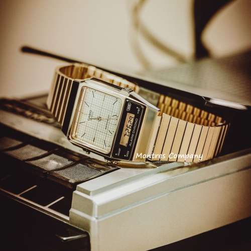 Montres Company 香港註冊公司(32年老店) 卡西歐 CASIO 網格圖案 防水 不鏽鋼 AQ-8...