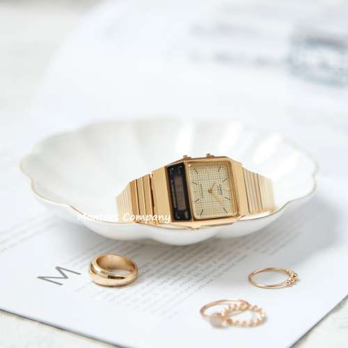 Montres Company 香港註冊公司(32年老店) 卡西歐 CASIO 網格圖案 防水 不鏽鋼 AQ-8...