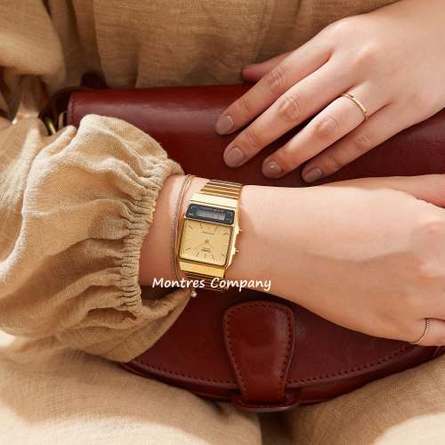 Montres Company 香港註冊公司(32年老店) 卡西歐 CASIO 網格圖案 防水 不鏽鋼 AQ-8...