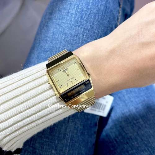 Montres Company 香港註冊公司(32年老店) 卡西歐 CASIO 網格圖案 防水 不鏽鋼 AQ-8...