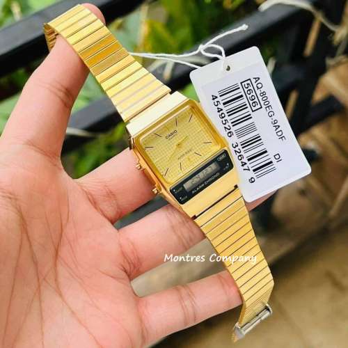 Montres Company 香港註冊公司(32年老店) 卡西歐 CASIO 網格圖案 防水 不鏽鋼 AQ-8...