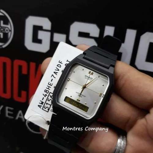 Montres Company 香港註冊公司(32年老店) 卡西歐 CASIO 電話備忘錄 黑白銀色 AW48 ...