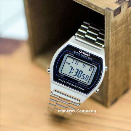 Montres Company 香港註冊公司(32年老店) 卡西歐 CASIO 不鏽鋼錶帶 黑銀色 細錶徑 ...