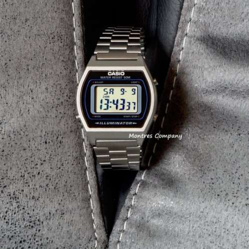 Montres Company 香港註冊公司(32年老店) 卡西歐 CASIO 不鏽鋼錶帶 黑銀色 細錶徑 ...