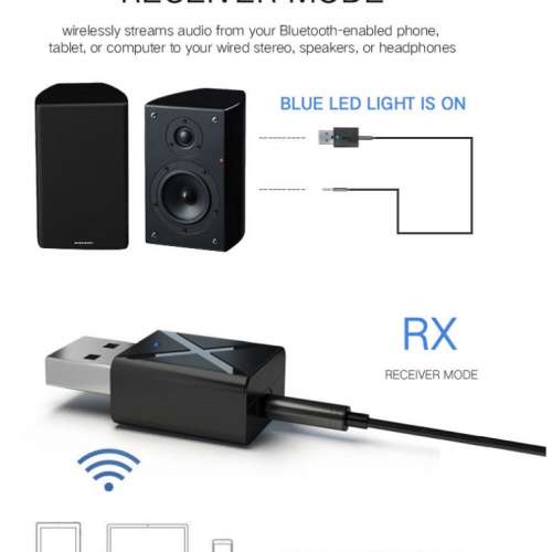 全新USB蓝牙发射器接收器二合一