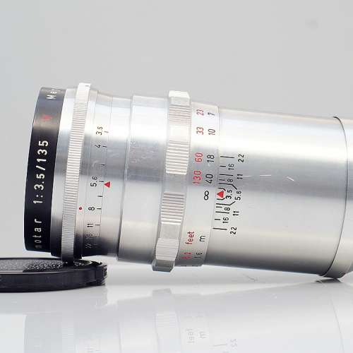 罕見白銀版本 Meyer 紅V Primotar 135mm f3.5, Germany (極新淨, 15光圈葉)