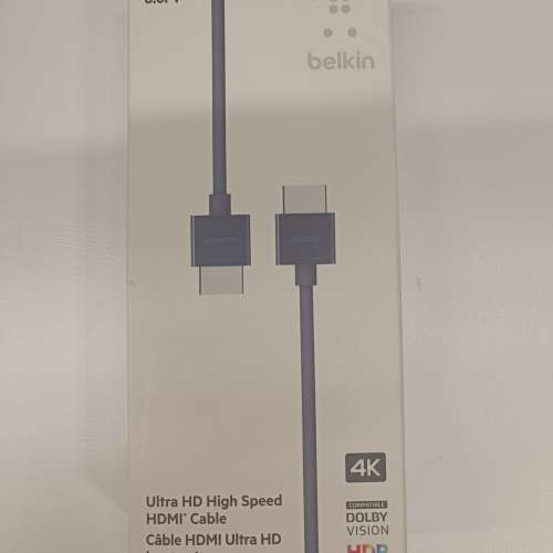 Belkin Ultra HD High Speed HDMI線 支持4K 120Hz，