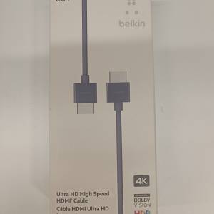 Belkin Ultra HD High Speed HDMI線 支持4K 120Hz，