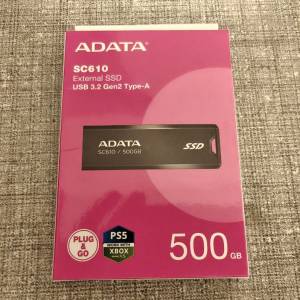 全新未開 Adata SC610 500GB USB Portable SSD