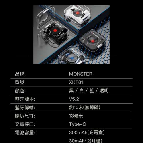 MONSTER XKT01 真無線藍牙耳機