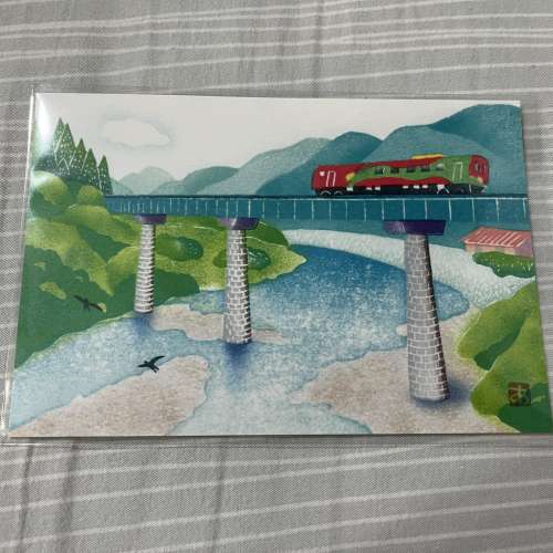 100% 全新日本四國予土線鐵橋明信片