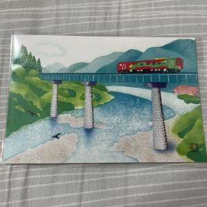 100% 全新日本四國予土線鐵橋明信片