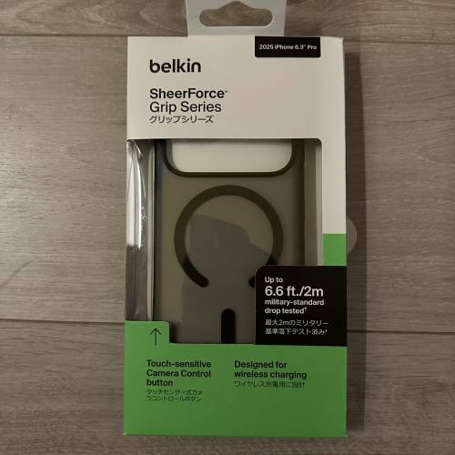 全新未拆Belkin SheerForce Grip Series Case for iPhone 17 Pro Black 透黑