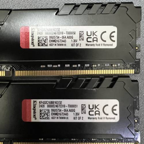 正品金士頓FURY野獸  DDR4 3200MHz 16G