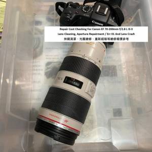 Repair Cost Checking For Canon EF 70-200mm f/2.8 L IS II USM Lens Cleaning