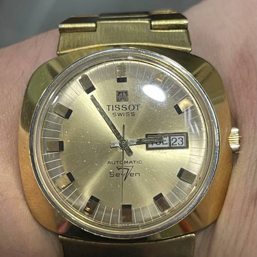 市場少有😆绝版TISSOT 全自动星期日曆机芯 膠鏡40mm大装 $2900