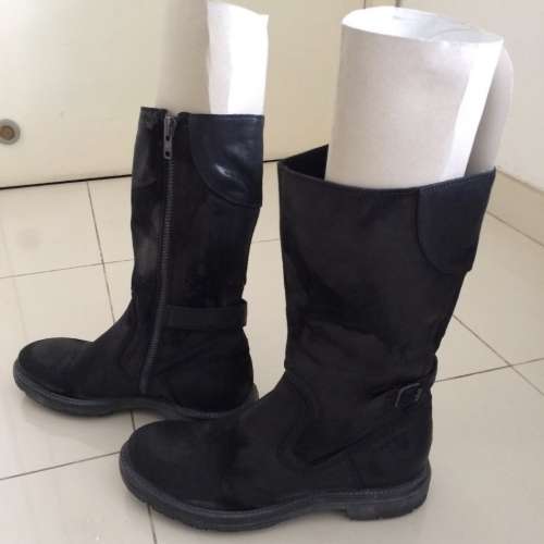 Hugo Boss Orange Men's motorcycle/working boots 男士 水磨手擦漆皮 中靴