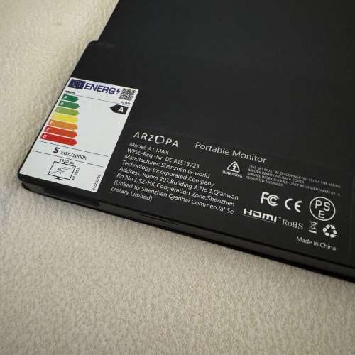 ARZOPA A1 MAX Portable Monitor 17.3吋 全高清 IPS HDR 100% SRGB USB-C 超輕薄便...