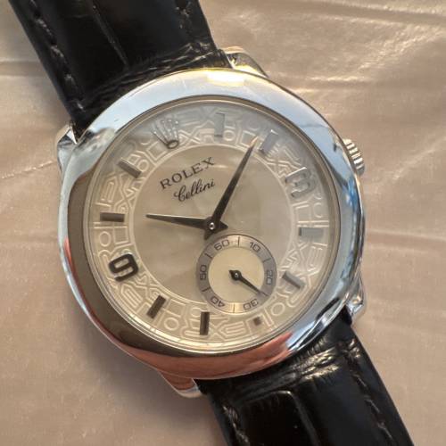 Rolex cellini platinum mother of the pearl