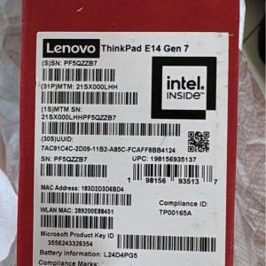 Lenovo ThinkPad E14 Gen 7 筆記型電腦 有盒有保養