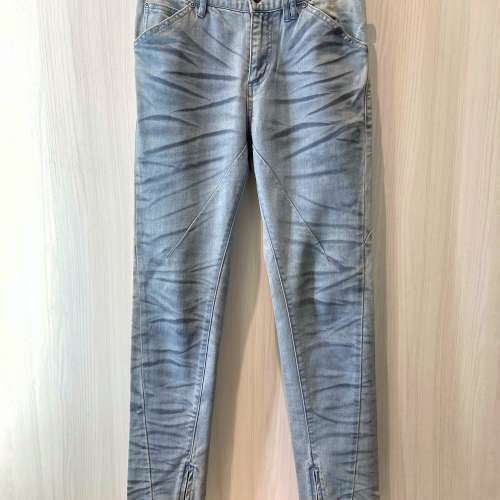 日本潮牌 Semantic Design Biker Jeans 男裝仿舊牛仔褲 淺藍色虎紋 Smart Casual