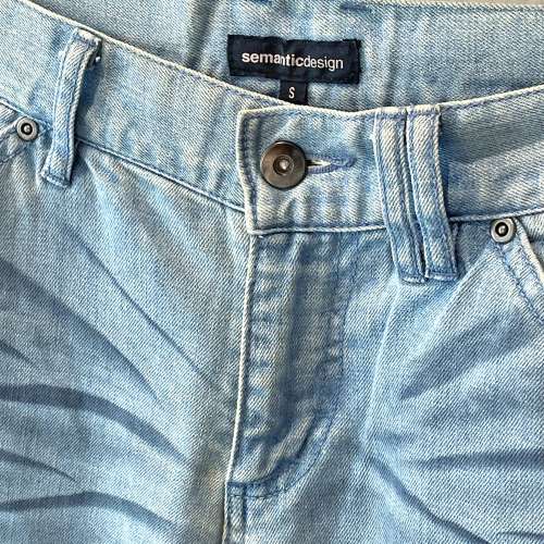 日本潮牌 Semantic Design Biker Jeans 男裝仿舊牛仔褲 淺藍色虎紋 Smart Casual