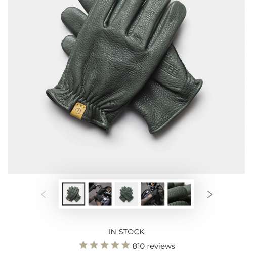 CAF&Eacute; Leather Deerskin Gloves in Greenery