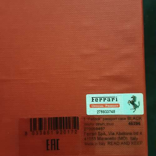 Ferrari Paddok Passport Case