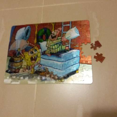 海綿寶寶砌圖．立體視覺雙圖像 12" x 9" 100塊