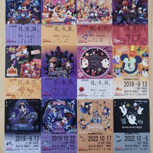 東京迪士尼車票 車飛 紀念卡 已使用 每張價唔同.
