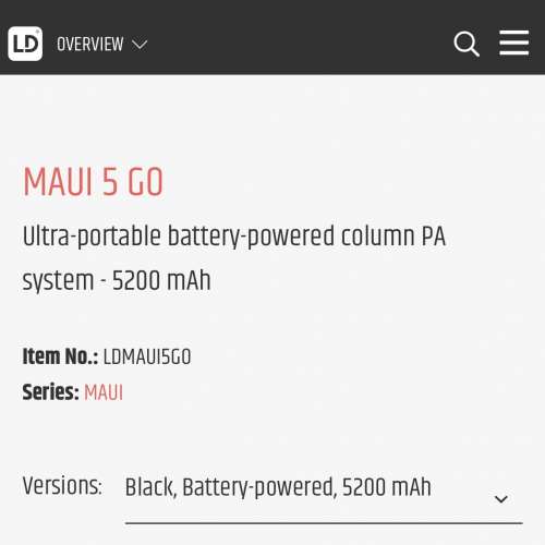 **（ Loud speaker )**  LD Systems MAUI 5 GO 100 column PA system 專業級便攜式音...