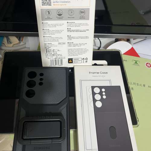 全新三星S23 ultra 原廠手機殼兩個+鏡頭貼