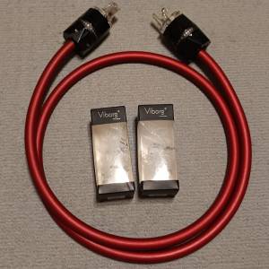 Oyaide Vondita-X 旗艦電源線 1.5M長配上Vibarg 镀銠美式头尾95%新（有單）$1950