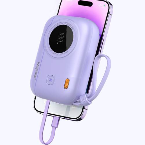 沃品（WOPOW）LQ01 10000mAh mini相機自帶雙快充線行動電源