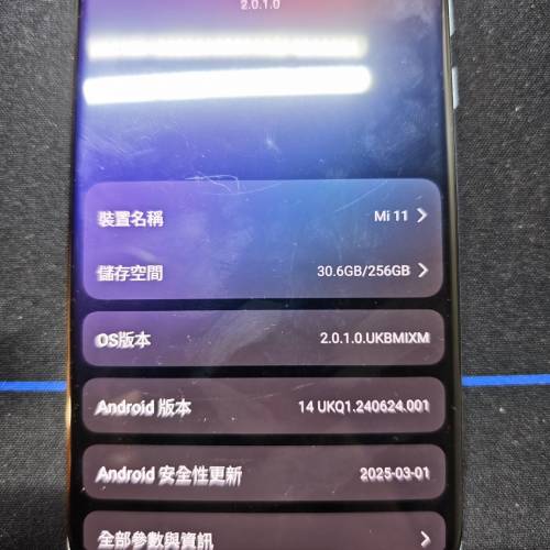 小米 11 港行 8+256GB 藍色全套
