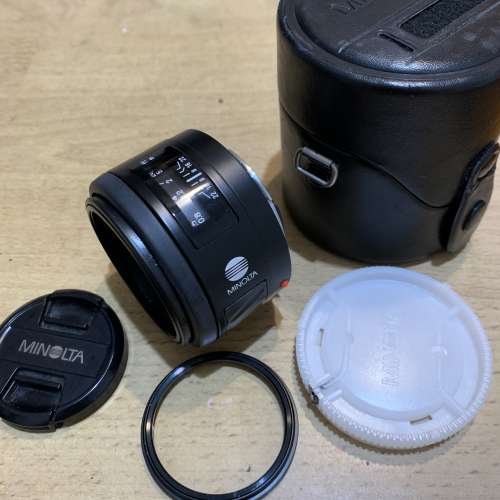Minolta 50mm 1.7大光圈鏡頭 連德製Filter鏡片清冇花冇霉 98成新