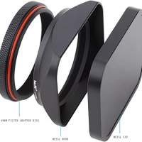 Haoge LH-X200B Square Metal Lens Hood with 49mm Adapter Ring Metal Cap (遮光罩)