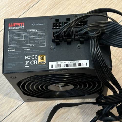 Sharkoon 750W 80 Plus Gold Semi-Modular PSU WPM Gold ZERO