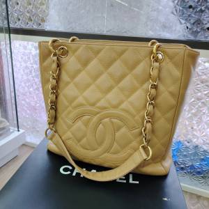 CHANEL經典菱格PST米色 Chanel Petite Shopping Tote Beige Color