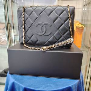 Chanel黑色羊皮菱格CC翻蓋包 CHANEL Lambskin CC Logo Flap Bag GHW