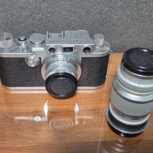 Leica III DRP 相機連 LTM f35mm/1:3.5 及 90mm/1:4 鏡