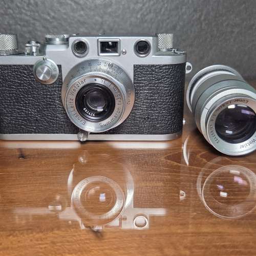 Leica III DRP 相機連 LTM f35mm/1:3.5 及 90mm/1:4 鏡