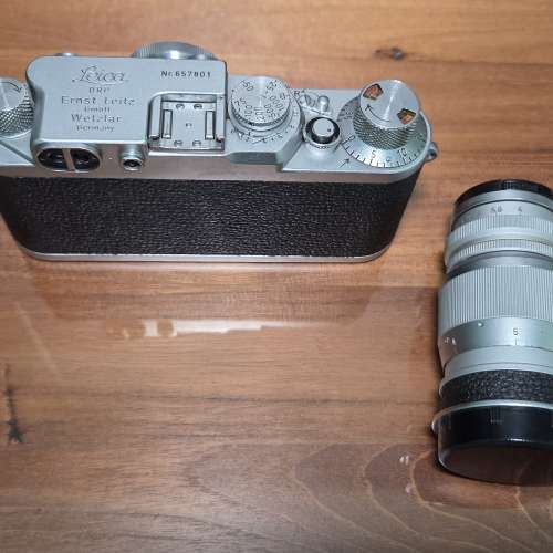 Leica III DRP 相機連 LTM f35mm/1:3.5 及 90mm/1:4 鏡