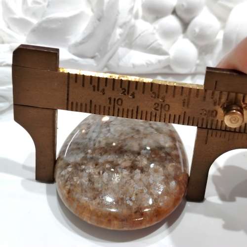 灰藍滿花微閃水晶共生水滴形珊瑚玉(配長繩)