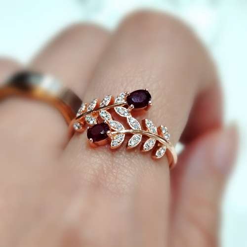 925玫瑰金天然紅寶石飾物3件套裝 Sterling Silver Rose Gold Plated Natural Ruby ...