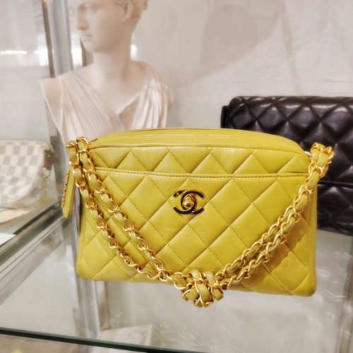 {罕有款} CHANEL中古CC轉鎖菱格皮穿鍊打結手袋 *RARE* Vintage Chanel Matelasse C...
