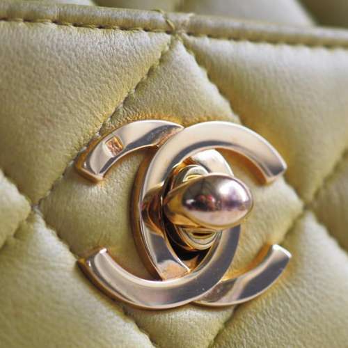 {罕有款} CHANEL中古CC轉鎖菱格皮穿鍊打結手袋 *RARE* Vintage Chanel Matelasse C...