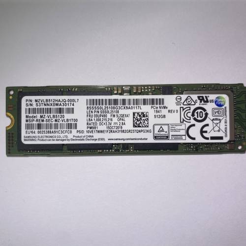 Samsung PM981 512GB m.2 nvme PCIE 3.0 SSD